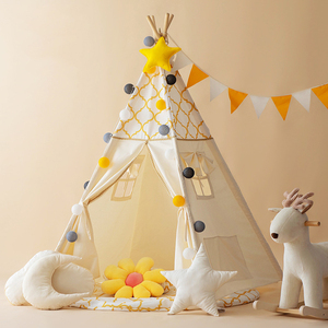 Brightbebe sport jouet enfants coton toile <span class=keywords><strong>tipi</strong></span> tente doux enfants maison château avec tapis pour <span class=keywords><strong>chambre</strong></span> de bébé - Product Image 3
