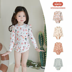 Traje de Baño para Niña, Anti-Cloro, Protección <span class=keywords><strong>Solar</strong></span>, Chifón, Diseño de Dibujos Animados, Secado Rápido, Bonito, con Encaje - Product Image 3