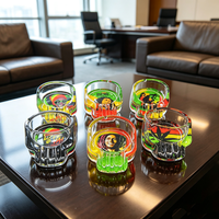 Cendrier en verre en forme de crâne, impression UV colorée, cendrier à cigares créatif, accessoire de fumeur pour hôtel, KTV, bureau, bar