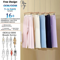 Pantalon Palazzo Femme Sur Mesure : Pantalon Ample à Taille Haute et à Jambes Larges, Tissu Fluide et Doux - Vêtements de Resort OEM pour Boutiques