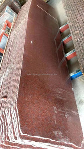 Décoration de jardin extérieur en granit naturel rouge rubis foncé grandes boules de sphères en pierre - Product Image 4