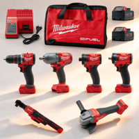 Ensemble d'outils électriques sans fil professionnels Milwaukee Power Tools Fuel 6 outils, kit complet pour les travaux de rénovation