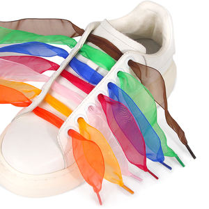 Pita nilon benang sifon datar transparan multiwarna lebar 2.5cm olahraga untuk sepatu kasual dikemas dalam sepasang - Product Image 3