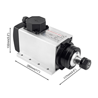 Kit de moteur de broche CNC refroidi par air haute vitesse 2,2 kW 110 V/220 V avec variateur de fréquence pour machine de gravure et de fraisage CNC pour le travail du bois