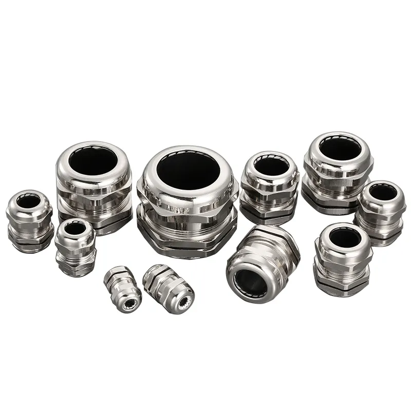 WZUMER IP68 Waterproof Nickel Plated Brass Cable Gland M16 M20 M25 M32 M40 M50 M63 PG NPT Thread Metal Cable Gland