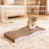 Rascador para Gatos al por Mayor con Diseño Ondulado Grande, de Doble Cara, de Cartón Corrugado, con Hierba Gatera para Interiores