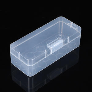 Boîte de rangement transparente en PP rectangulaire avec couvercle, organiseur de bureau, conteneur en plastique pour pièces, bacs de rangement - Product Image 4