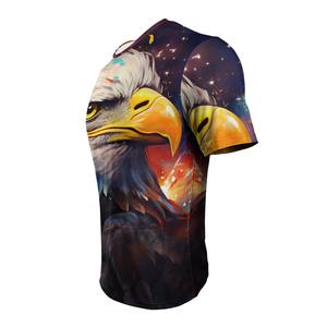 2025 verano imprescindible bandera americana águila 3D estampado hombres manga corta Camisetas cuello redondo con Animal divertido EE. UU. Gráfico - Product Image 3