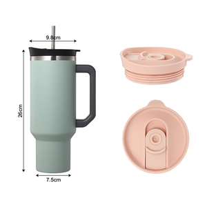 Vaso Térmico de Acero Inoxidable de Gran Capacidad, 40 oz, con Asa y Pajita, Aislamiento Térmico de 12-24 Horas, Libre de BPA, en Caja de Regalo - Product Image 3