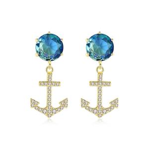 LUOTEEMI <span class=keywords><strong>orecchini</strong></span> <span class=keywords><strong>pendenti</strong></span> con ancoraggio dal Design creativo per donne e ragazze incontri Party Blue Red CZ Crystal Earring - Product Image 2