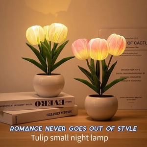 Lámpara de Mesa Tulipán LED, Lámpara de Noche con Simulación de Ramo de Flores, Ambiente Romántico para Dormitorio, Regalo de Cumpleaños, Decoración del Hogar - Product Image 4