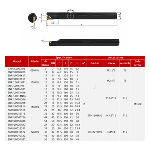 Dụng cụ tiện tiện CNC SNR/L0008K11 Giá đỡ dụng cụ tiện ren bên trong cho 08NR/L 11NR/L 16NR/L InsertCNC Giá đỡ dụng cụ tiện tiện - Product Image 6