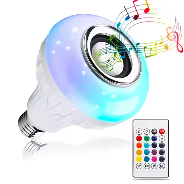 Wireless Music Speaker Bulb Remote Control Led Bulb E27 Rgb Lamp Colorful Dimmable E27 LED Lamp for Home Party Decoration