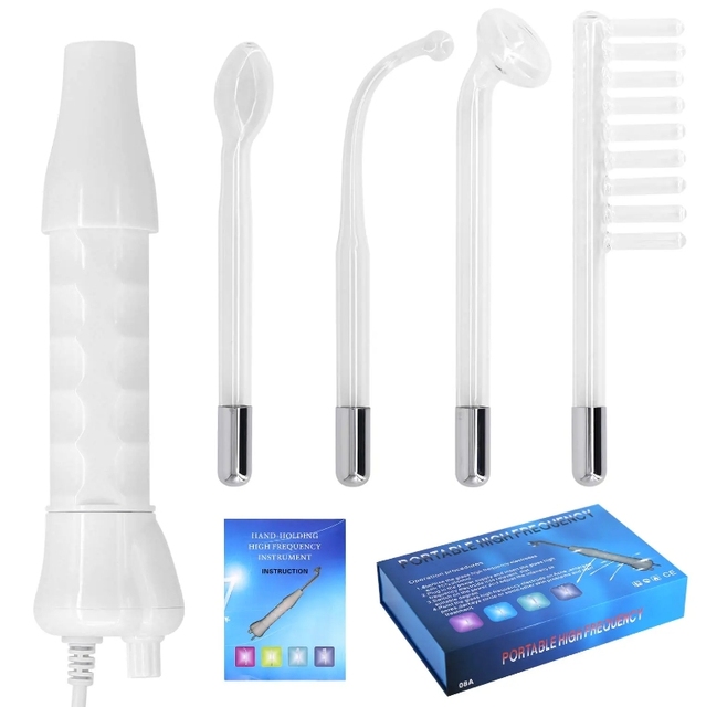 Professional Facial Beauty Tools Portable High Frequency Facial Wand Machine with 4 Tube New Products
