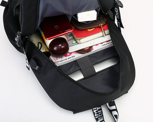 <span class=keywords><strong>Mochila</strong></span> escolar económica 2024 Spray Ground antirrobo impermeable con puerto de carga USB y luz LED - Product Image 6