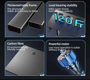 Tables de jeu QIANBEI – Bureaux mobiles réglables en hauteur avec pieds électriques et mécanisme informatique pour tables de jeu - Product Image 3