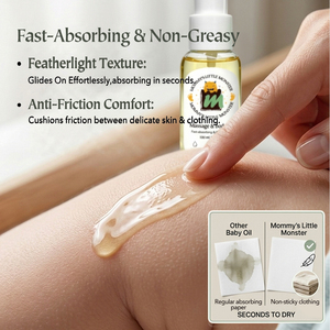 MOMMY'S LITTLE MONSTER New Baby Moisturizing Body Oil Toddler Body Nourishing Oil Non Greasy Infant Daily <strong>Skin</strong> <strong>Care</strong> Oil <strong>for</strong> <strong>Kids</strong> - Product Image 1