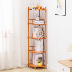 Estante esquinero de bambú de 5 niveles, estantería triangular de almacenamiento, de pie, sin necesidad de taladrar, para baño, sala de estar, cocina - Product Image 1