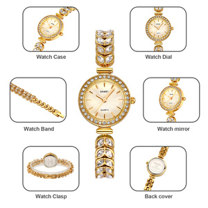 Montre à quartz authentique pour femme, montre en acier inoxydable avec accents de diamants, montre décontractée et professionnelle étanche - Product Image 2