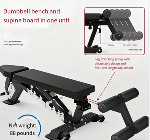 <span class=keywords><strong>Banc</strong></span> de musculation réglable de haute qualité pour exercices au sol, inclinable et déclinable, avec presse à jambes intégrée - Product Image 6