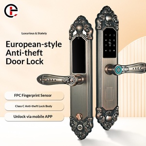 Puerta de Seguridad Estilo Europeo Guanxiang Grado C con Cerradura Inteligente de Huella Dactilar, Contraseña, Tarjeta y Aplicación Móvil para Entrada de Villa - Product Image 5
