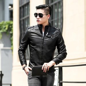 เสื้อแจ็คเก็ตหนังผู้ชายแบบลำลอง, เสื้อโค้ทหนังใหม่สำหรับฤดูใบไม้ผลิและฤดูใบไม้ร่วงทันสมัยออกแบบโลโก้ได้ตามต้องการ - Product Image 2
