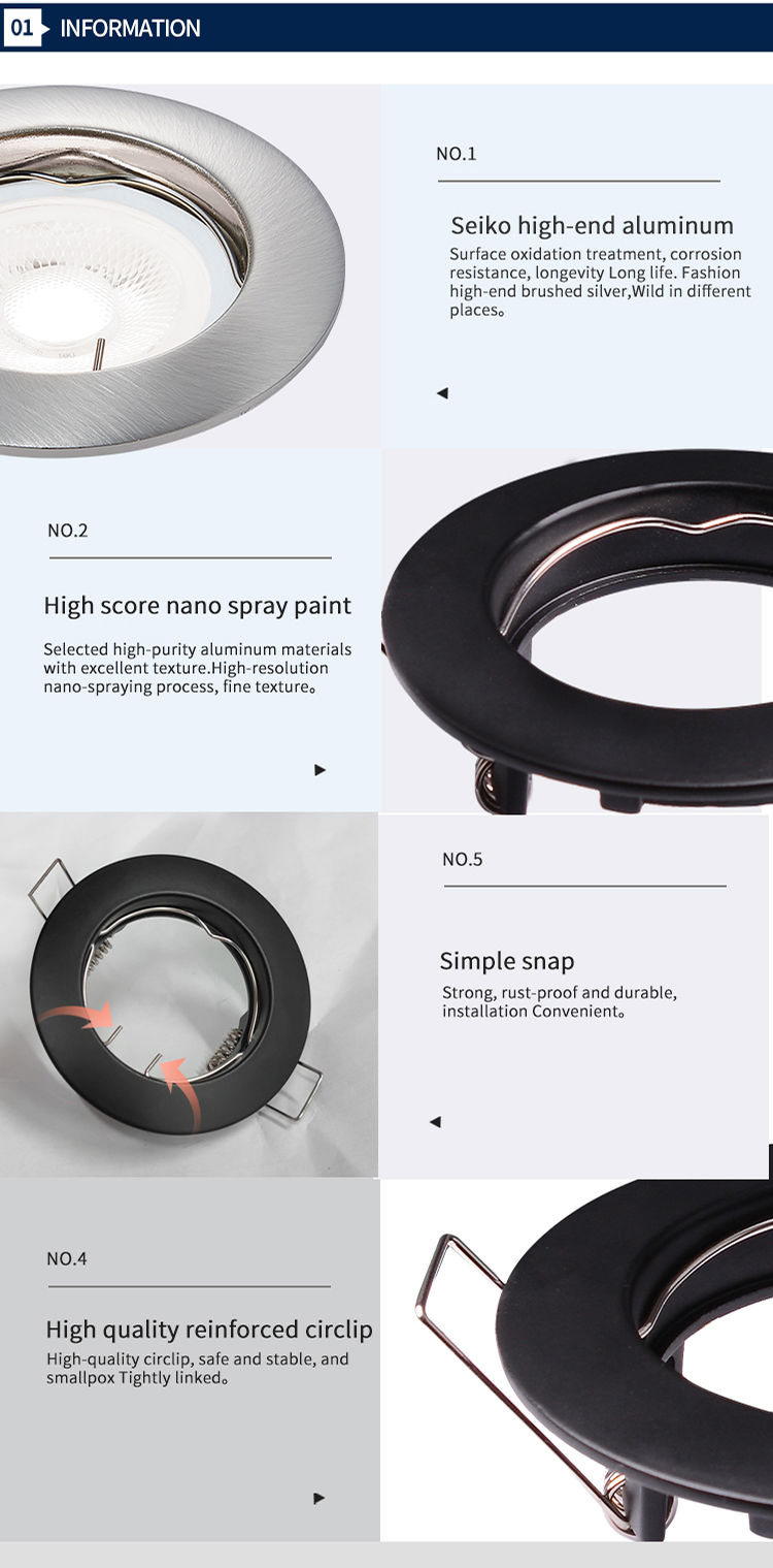 Mr16 Black Recessed Downlights Fittings IP20 2 Year Warranty