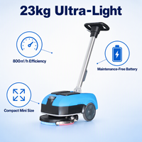 Nettoyeur de sols compact ultra-léger de 23 kg, largeur de nettoyage de 280 mm, 800 ㎡ Machine de nettoyage portable alimentée par batterie