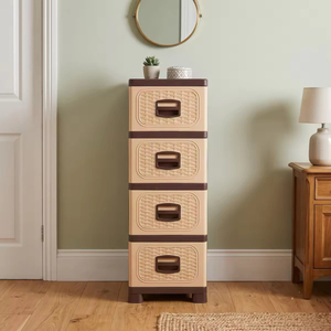 New Durable Mobile 4 Drawer Plastic Modern Storage Cabinet Large Capacity <b>File</b> <b>Organizer</b> Chest for Office Home Bedroom - Product Image 4