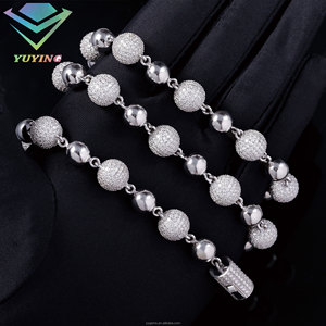 VVS Moissanite GRA Certificate <strong>925</strong> <strong>Silver</strong> 18K Gold Plated <strong>Rosary</strong> Chain Unisex Hiphop Rapper 100% Pass diamond Tester Fashion - Product Image 1