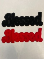 Patch en tissu brodé en chenille « Blessed » le plus vendu, pour vêtements d'extérieur, veste, lettre décorative, design thermocollant pour chapeau