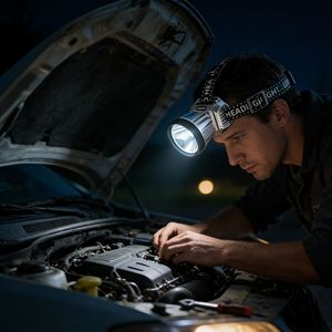 Linterna frontal LED potente de largo alcance, ultrabrillante, recargable, adecuada para pesca nocturna y camping. Lámparas de mesa con luz intermitente. - Product Image 3