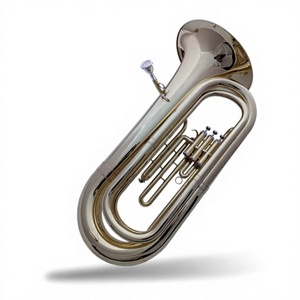 <span class=keywords><strong>Tuba</strong></span> en si bémol en laiton à pistons, instrument à vent de basse fréquence, avec trois pistons, pour usage en fanfare adulte BB - Product Image 2