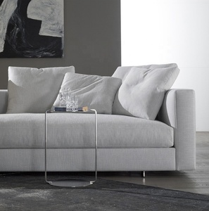 आधुनिक लोकप्रिय कपड़े मखमल एल आकार अनुभागीय सोफे हंस पंख सफेद सोफे कमरे में रहने वाले लक्जरी सोफा सेट - Product Image 4