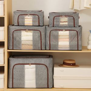 Wholesale Oxford Cloth <b>Storage</b> <b>Box</b> Foldable Clothes <b>Storage</b> <b>Box</b> Household Clothes Quilt Organizer <b>Box</b> with Steel Frame - Product Image 1