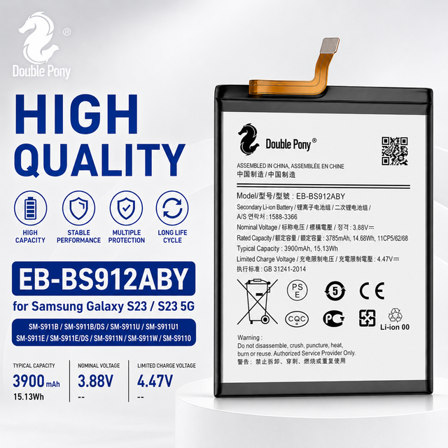 High Quality EB-BS912ABY 3900mAh Replacement Mobile Phone Battery for Samsung Galaxy S23 5G S911B S911E S911U