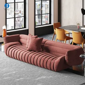 奢华家居高端客厅布艺沙发套装意大利设计简约实木天鹅绒沙发套装家具