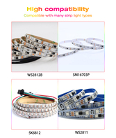 GLEDOPTO-Controlador de tira WLED, luz LED de más de 100 modos de iluminación dinámica, control de aplicación WiFi DIY 800 IC para Magic RGB