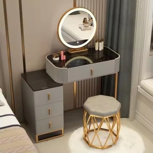 Petite <span class=keywords><strong>commode</strong></span> de chambre moderne de luxe avec lumière panneau de bois de haute qualité meilleur <span class=keywords><strong>prix</strong></span> coiffeuse meubles de table - Product Image 2