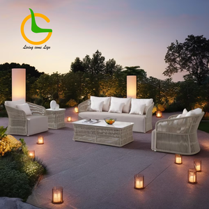 <span class=keywords><strong>Muebles</strong></span> de Jardín Modernos de <span class=keywords><strong>Mimbre</strong></span> Sintético para Exteriores, Sofá con Estructura Metálica, Resistente al Agua y a los Rayos UV, para Hotel, Parque de Ocio - Product Image 4