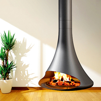 Cheminée suspendue autonome, à bois, électrique, à éthanol, atomisante, moderne, décorative, pour intérieur, avec fonction de chauffage