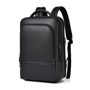 Custom Luxury Men's <b>Backpack</b> Custom <b>Black</b> Pu <b>Leather</b> Waterproof Portable Polyester Work Travel - Product Image 1