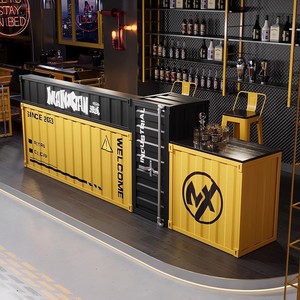 Meja Resepsionis Desain Eksklusif Industrial Wind, Konter <span class=keywords><strong>Bar</strong></span> Depan Kreatif untuk Penggunaan di Hotel, Toko Barbekyu, dan Luar Ruangan, Bahan Besi - Product Image 2