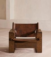 Fauteuil individuel de luxe moderne en cuir marron, fauteuil design pour salon, hall d'hôtel, meuble de salon rembourré