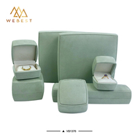 Webest Boîte à boucles d'oreilles en velours vert Coffret pour colliers de mariage Boîtes à bijoux en velours de luxe