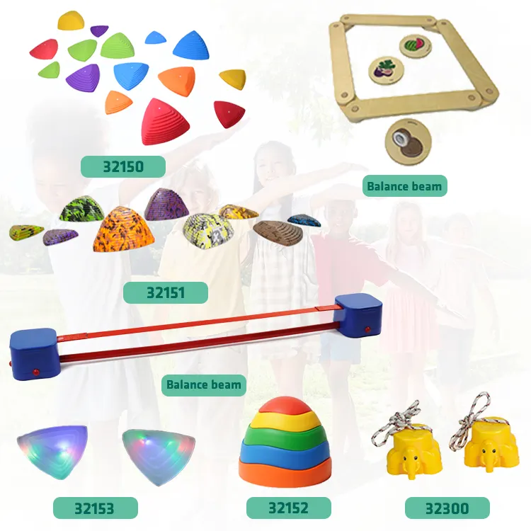 Obstacle Course For Kids- New Arrival Toddler LED River Stepping Stones Balance Beam Toy Wholesale Price