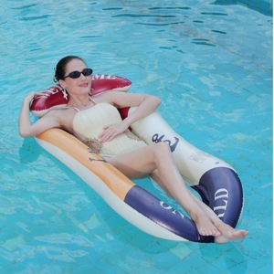 PVC Inflatable Floating <b>Lounger</b> Swim Ring Adult <b>Pool</b> <b>Float</b> Lounge Chair With Anchor Print Design - Product Image 3