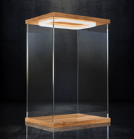 Vitrine d'exposition LED moderne DAYU en acrylique transparent multi-tailles avec base en bois