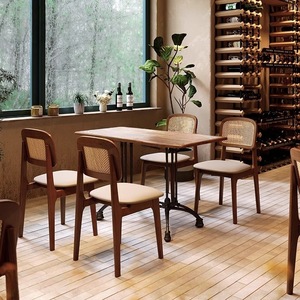 Juego de Muebles de <span class=keywords><strong>Restaurante</strong></span> Modernos de Lujo Ligero, Juego de Mesa y Sillas de Comedor para <span class=keywords><strong>Restaurante</strong></span> y Bares, Juego de Madera - Product Image 3