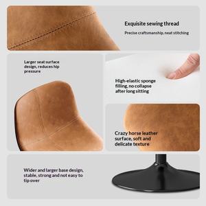 Tabouret de bar relevable et pivotant avec dossier, style luxe léger, chaise de bar tendance pour la maison, chaise haute pour îlot de cuisine, style nordique - Product Image 4